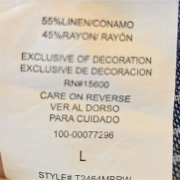 NWT  Jolt wide leg linen/rayon blend tie/elastic waist pants   Sz L - Picture 3 of 10